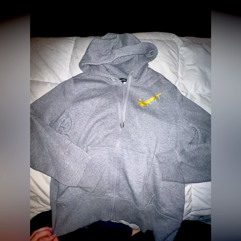 Not real Nike zip up grey sweatshirt